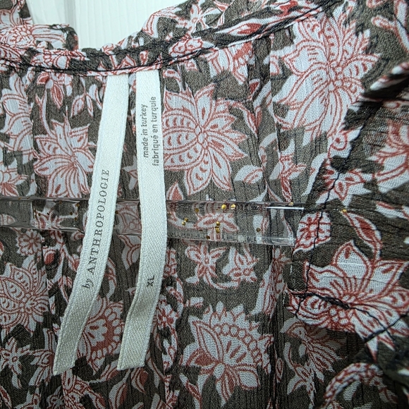 Anthropologie V-Neck Flutter-Sleeve Blouse size XL - Picture 10 of 12